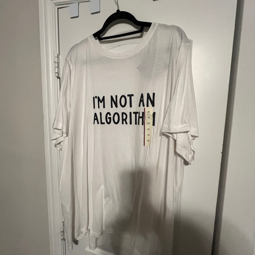 Ava & Viv White Short Sleeve Tee with Black Text